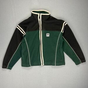 VTG Wilson Advantage Jacket Fleece 90s Zip Green LS Activewear See Measurements